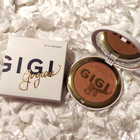 GiGi Gorgeous Get Lit Bronze Highlighter Mirrored Compact - Picture 1 of 7
